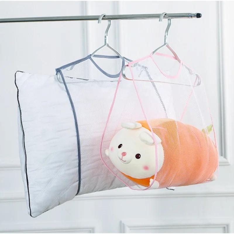 Hanging Pillow Drying Rack Outdoor Windproof Pillow Drying Net Multifunctional Large Capacity Dryer Bags Organizer