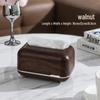 OEING Vintage Walnut Tissue Box with Storage