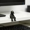 Mini Tactical Soldier Figurine, Realistic Sitting Sniper Resin Statue Model, Armed Special Forces Collectible Sculpture Decoration