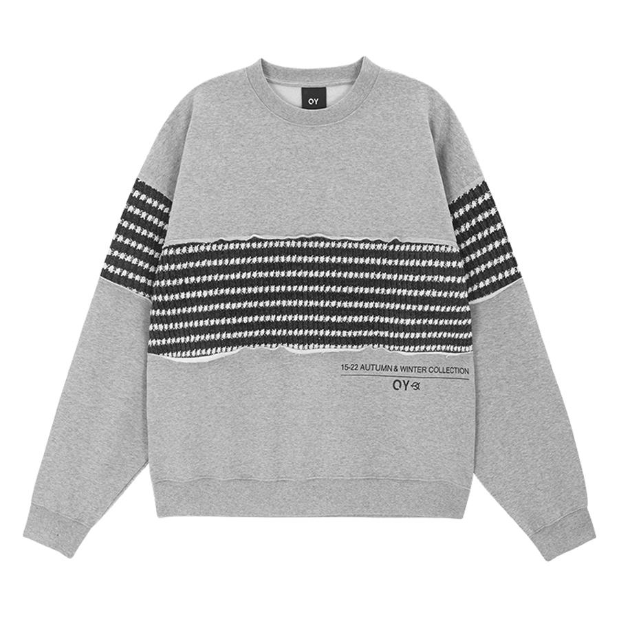 Толстовка Oy Line с полосатым логотипом - Серая Gray/1Size