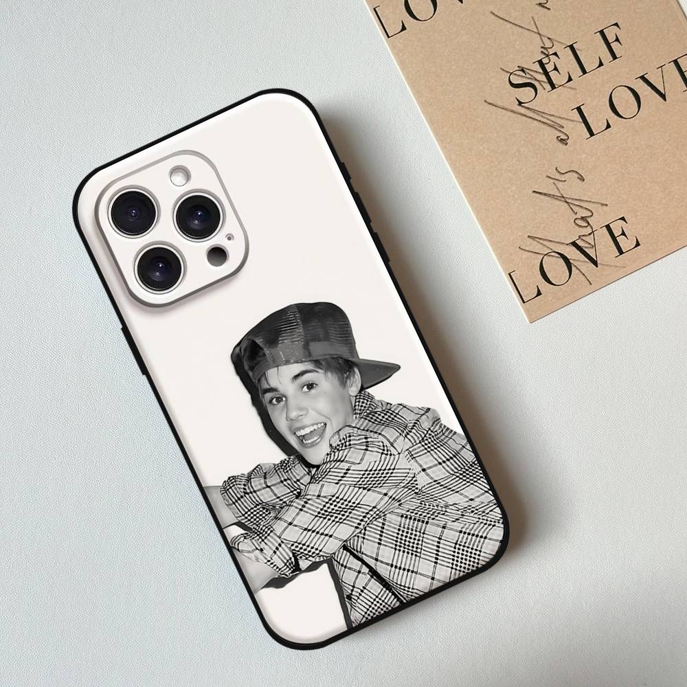 Funda de Teléfono de J-Justin B-Bieber Para IPhone 17,16,15,14,13,12,11 Plus,Pro,Max,XR,XS,X,7,8 Plus,Mini Silicona Negra Suave