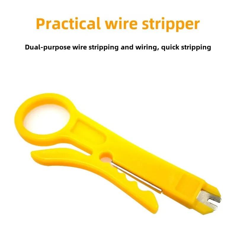 3pcs black/blue/yellow portable wire stripping pliers small wire stripping knife wire cutting tool network cable crimping pliers