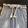 Cotton Linen Adjustable Belt Thick Rope Design Waist Girdle Retro Waistband for Jeans Outfits Casual Daily Wear  Beige