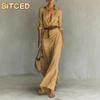 Women's Fashion Autumn Winter Solid Color Print Long Sleeve Casual Dresses