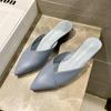 Mode Damen Hausschuhe Und Damen Sandalen Leder Berufs Schuhe Spitz Zehen Pantoletten Slides Sexy Mit Premium
