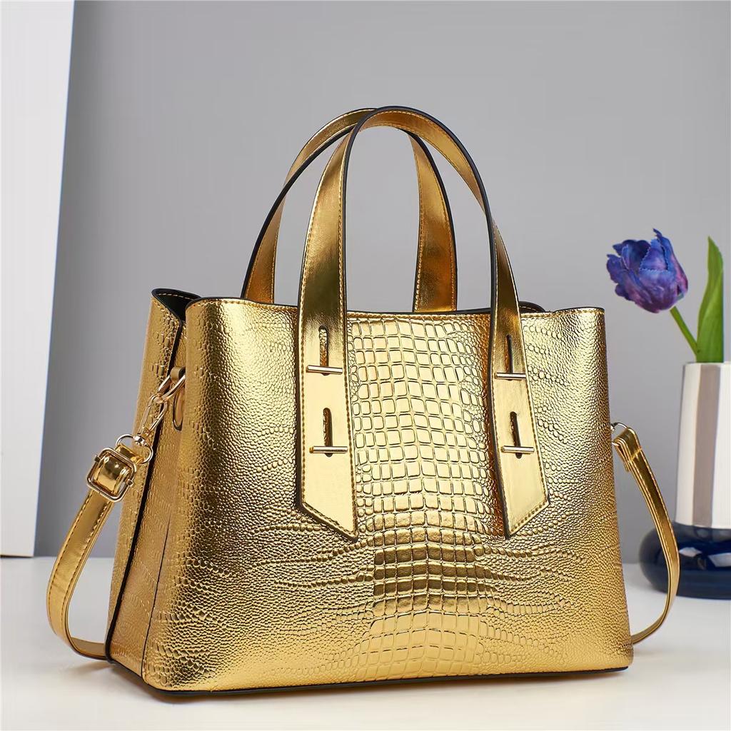 Fashion Handbag New Casual Commuter Messenger Bag Classic Crocodile Pattern Shoulder Bag