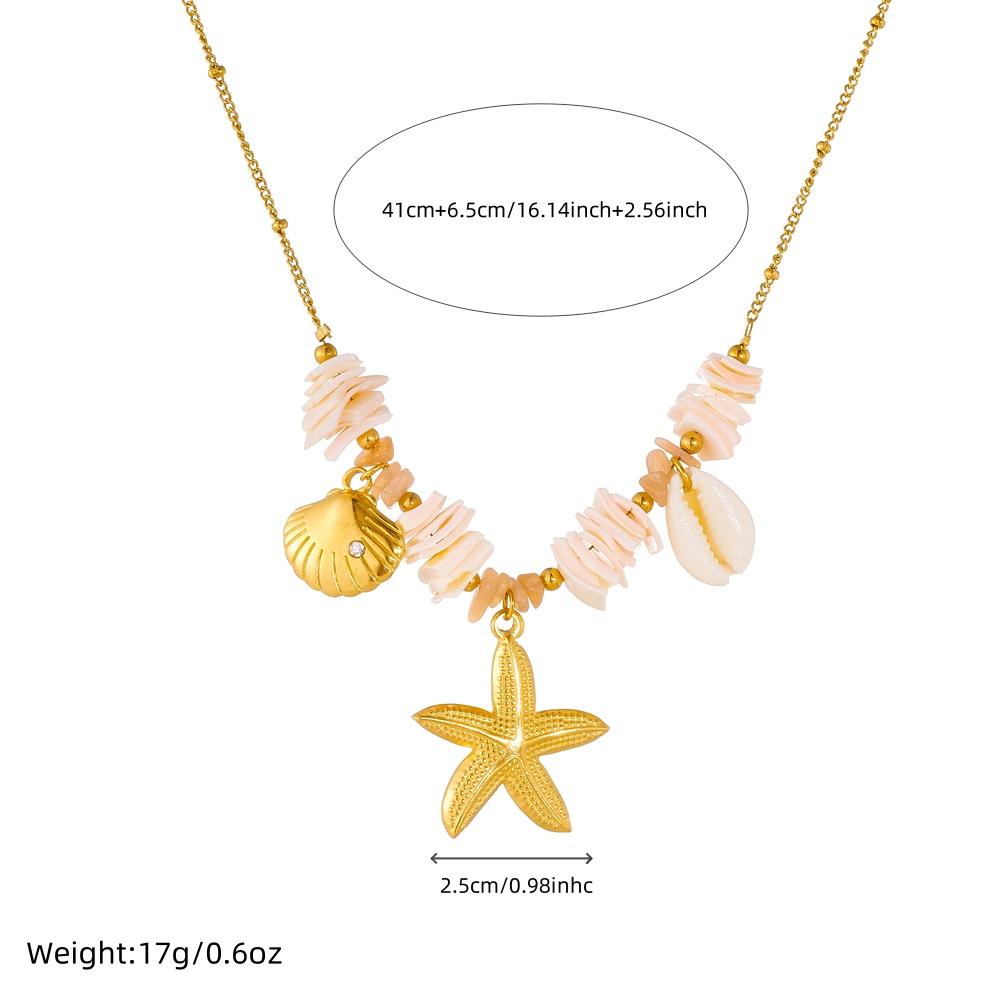 DIEYURO 316L Stainless Steel Irregular Shell Golden Scallop Pendant Necklace Women New Trend Waterproof Neck Chain Jewelry Gift