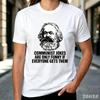Political Humor Tshirt Unisex Unisex Funny Communist Jokes Print Short Sleeve Crewneck Tee Summer Casual Graphic Top Gift