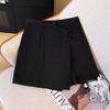 Gray Buttoned A-Line Skirt with Slit - Women's Spring/Summer Chinese Style Hip-Wrapped Skirt