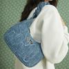 Champion Twisted Underarm Bag Script Logo Enamel Tag Pleated Hair Tie Shoulder Strap Casual Versatile Synthetic Leather Shoulder Bag Small U4AACPU14