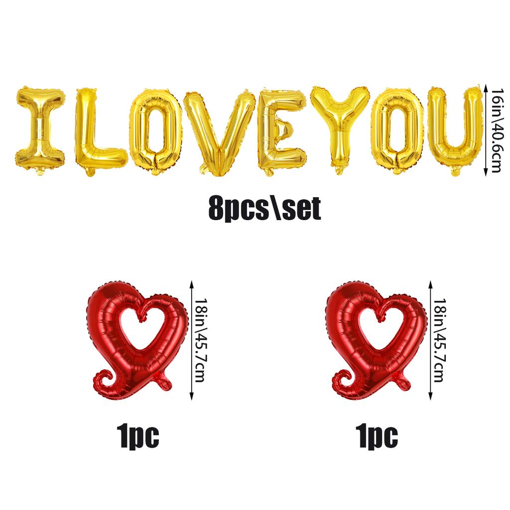 232-teiliges/Set Valentinstagsdekoration "Ich liebe dich" Ballonbanner, Valentinstagsballon, Jubiläumsdekorationszubehör