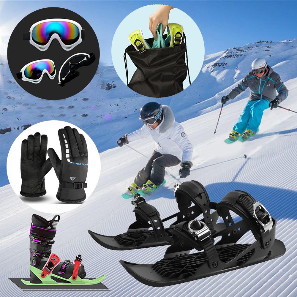 Mini Outdoor Ski Shoes & Long Snow Walking Skis: Short and Long Snowshoes for Wilderness