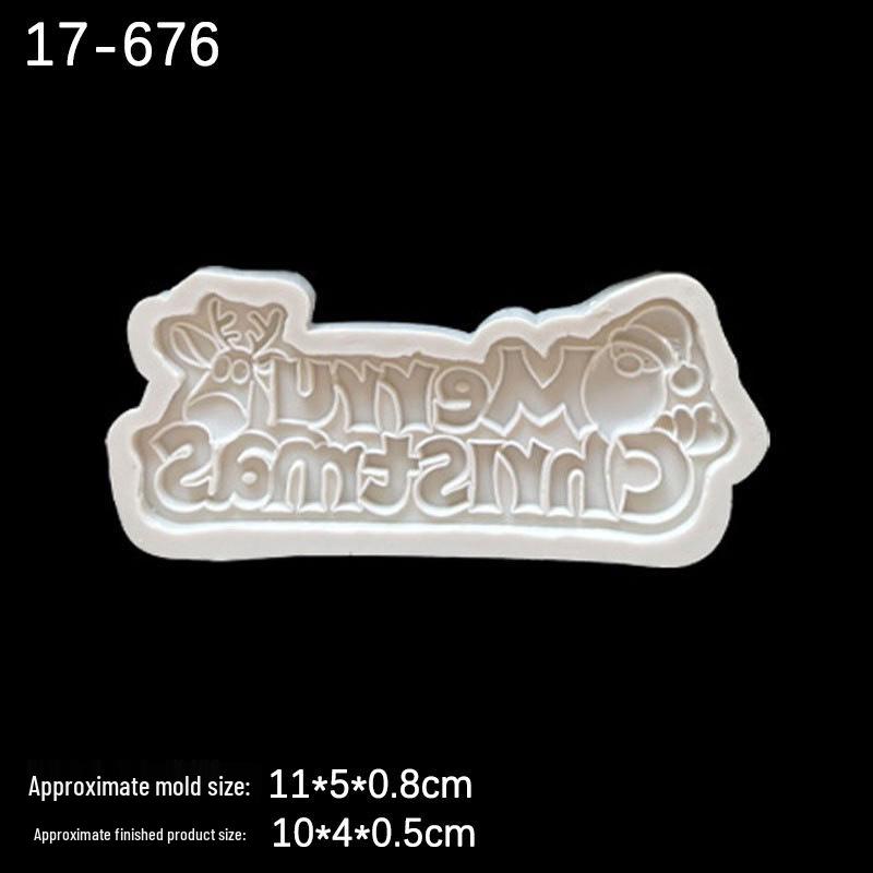 Multi-Language Merry Christmas Silicone Molds for Fondant, Cake, Chocolate & Clay
