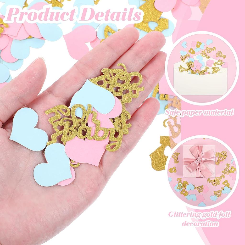 Baby Gender Reveal Decoration, 200 Pcs Glitter Confetti Baby Shower Party Babys Shower Confetti Pink Blue Babys Showers Table Decor Glitter Confettis