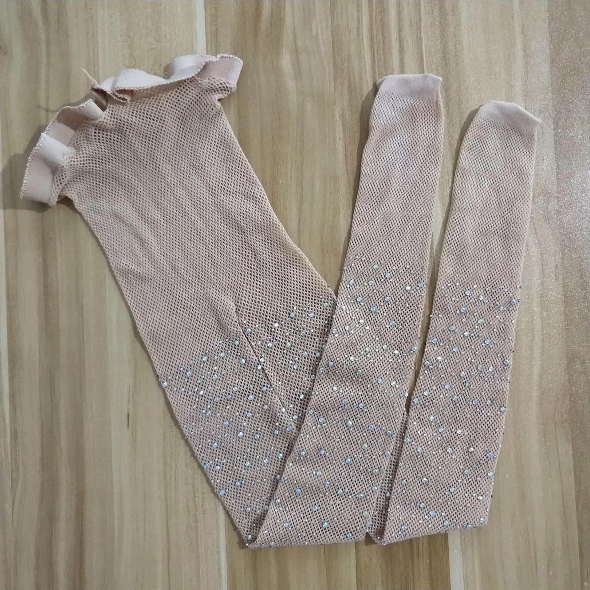 

Белые, черные колготки со стразами, летние сетчатые колготки для маленьких девочек, модные ажурные чулки, полые кружевные носки L