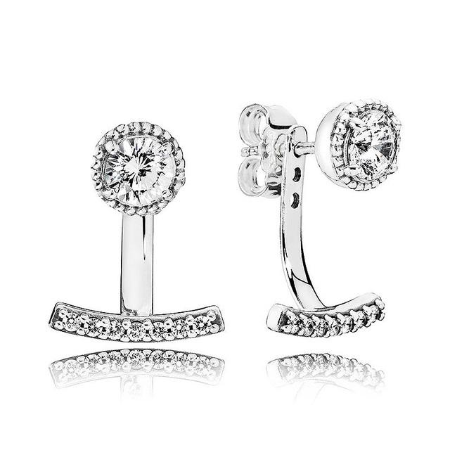 Nouveau 925 en argent Sterling mode boucle d'oreille Double Halo trèfle pétales d'amour coeur marguerite fleur Trio boucle d'oreille pour les femmes bijoux cadeau