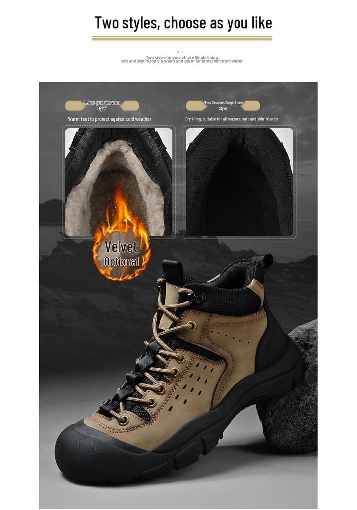Men's Retro Martin Boots - Plus Velvet High-Top Casual Sports Shoes, Autumn/Winter Versatile Tooling Style