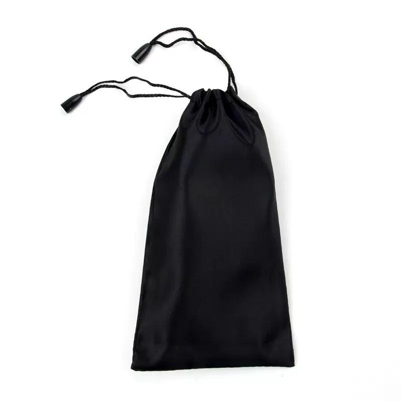 2021 Black Glossy Drawstring Eyeglass Pouch