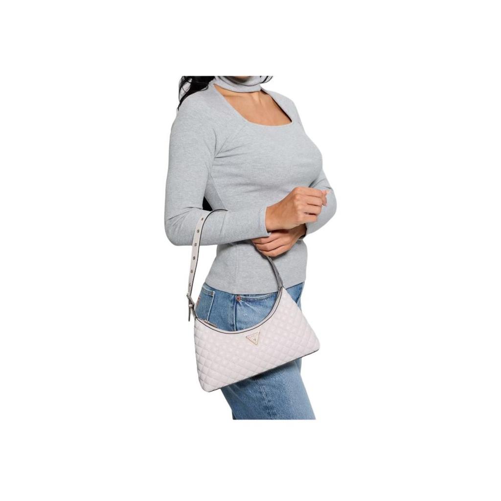 New GUESS Artificial Leather Shoulder Bag Medium Women's Pearl White EQG954117-STO