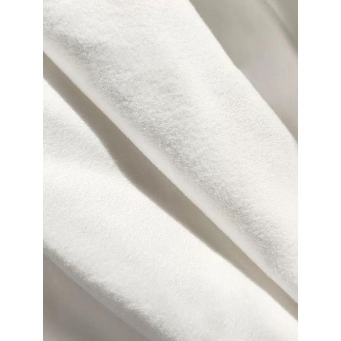 

Женская двухсторонняя флисовая футболка с начесом: Плотный, Полувысокая горловина, Свободный длинный рукав для весны, осени, зимы Large белый