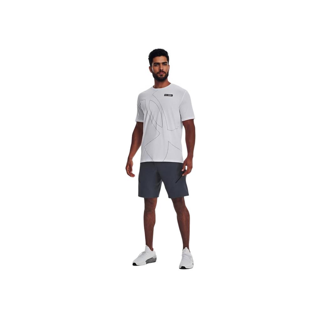 Under Armour Solid Color Elastic Training Shorts Men Bottoms Grey 1374765-044