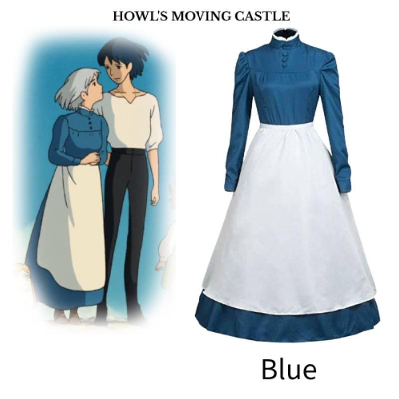 Howl's Moving Castle Sophie Women Buttoned Chest Dress Cosplay Uniform
