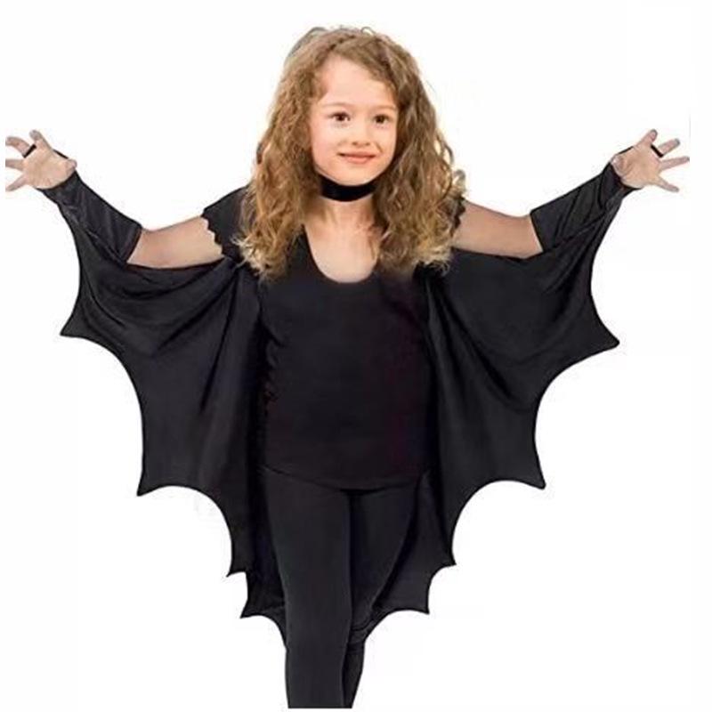 Bat-Shaped Halloween Cloak & Eye Mask Set for Kids – Cat Woman Style