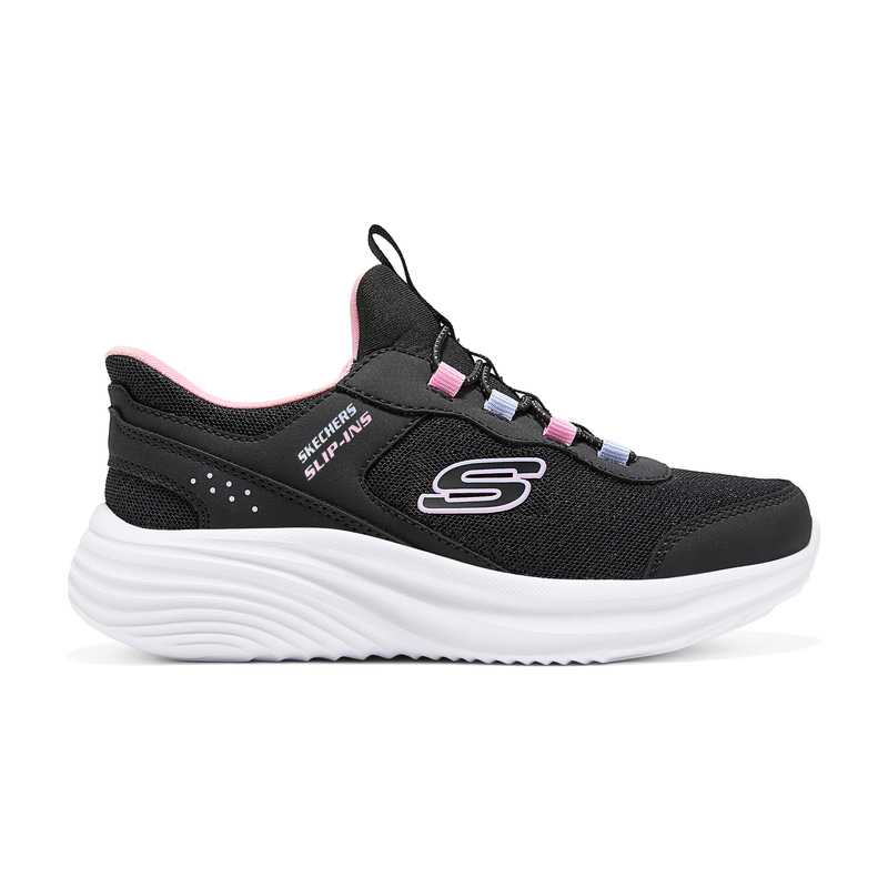Skechers Slip-Ons Leather Fashion Versatile Shock-Absorbing Breathable Low-Top Outdoor Shoes Kids sneakers 303690L-BLK