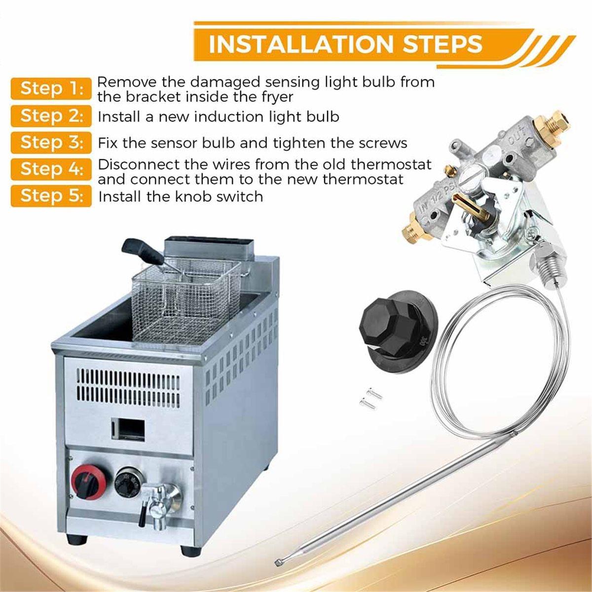 

Gas Fryer Thermostat for P5047588 GSA60301800 4290-006 Gas Thermostat with 200-400 F Range 1/4 Stuff Box China Mainland