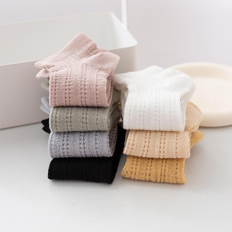 10 Pairs of Female Spring and Autumn Lace Mesh Hollow Mesh Breathable Crystal Silk Shallow Mouth Invisible Socks