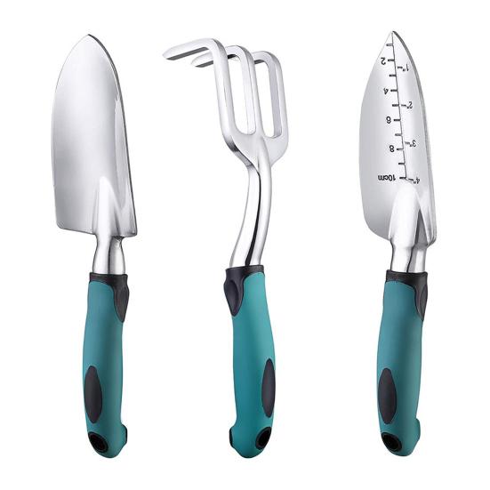 1 Set Attrezzi da Giardinaggio Ergonomici Paletta Manuale Rastrello Cesoia a Bypass Guanti Tappetino per Trapianto Attrezzi Manuali Robusti con Borsa Trasportabile per Giardinaggio Domestico