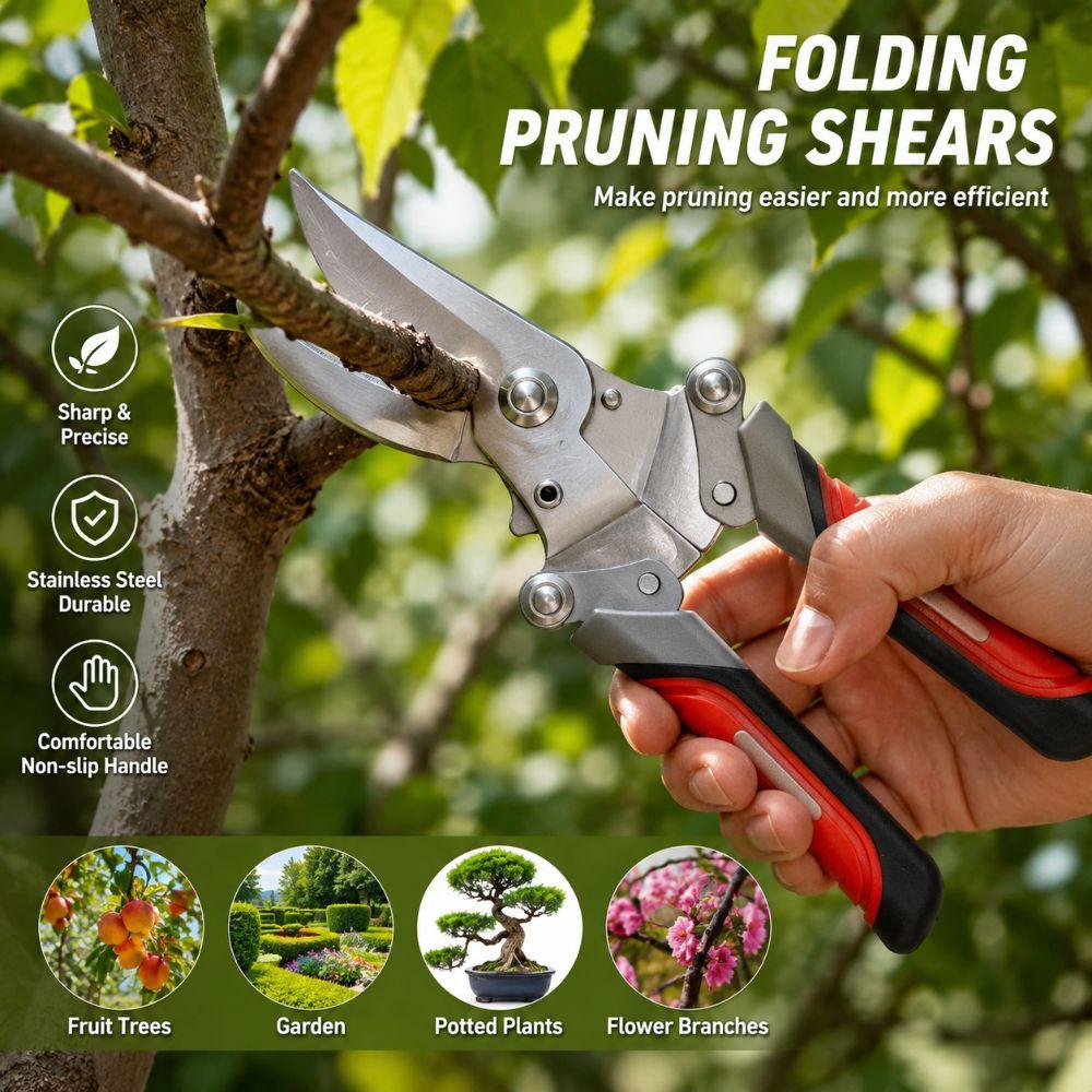 Non-Slip Handle Garden Scissors Stainless Steel Branch Pruner Pruning Shears Tree Branch Pruning