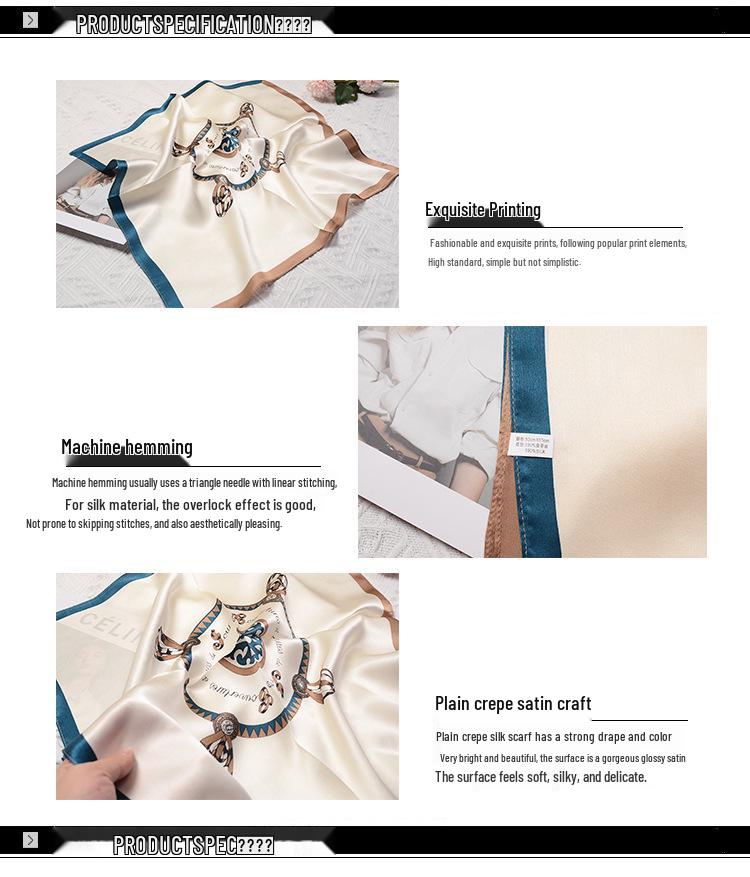 Pfauenblau Maulbeerseidenschal – Allround-Kleiner quadratischer Schal für Damen, Frühling/Herbst
