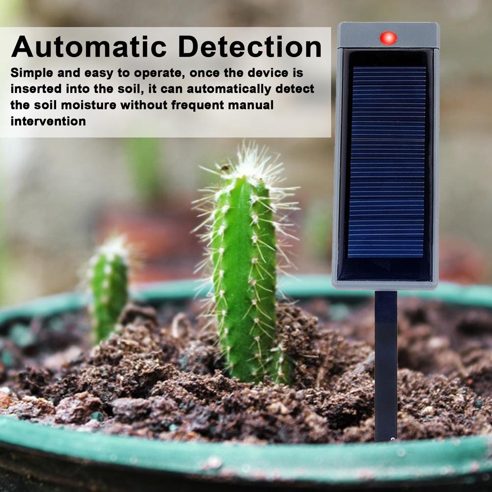 Practical Soil Moisture Tester Potted Plant Flower Soil Moisture Test Meter Automatic Soil Moisture Testing Device with Red Indicator Light Color: black + grey