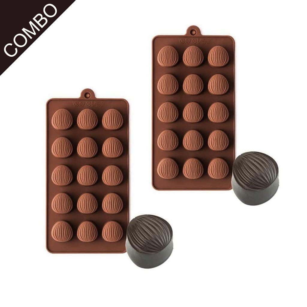 Silicone Mold Shell Shape for Homemade Chocolate, Candy, Jelly or Ice Cubes, 1 Pack