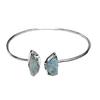 Raw Aquamarine Bracelet, Handmade Jewelry, 925 Sterling Silver, Cuff Bracelet, Bangle Bracelet