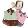 Adorable Children's Summer Outfit Set With Embroidered Sleeveless Polo Shirt And Shorts