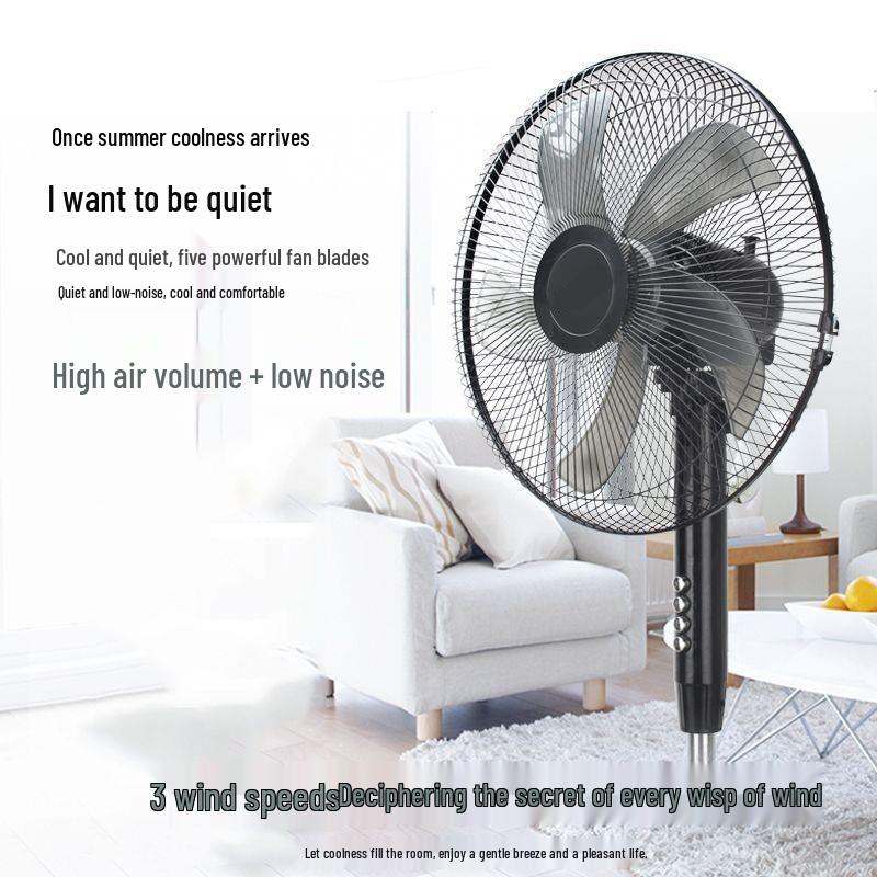 16-inch Huishoudelijke Vloerventilator, Grote Windkracht, Laag Geluidsniveau, Verticale Oscillatie, Elektrische Ventilator Model