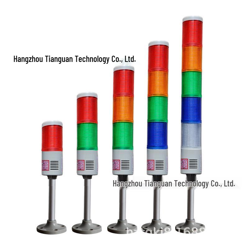Three-Color Multi-Tier Signal Tower Light LTA-205, 1-5 Sections, 220V/24V Warning Indicator Light for Machine Tools.