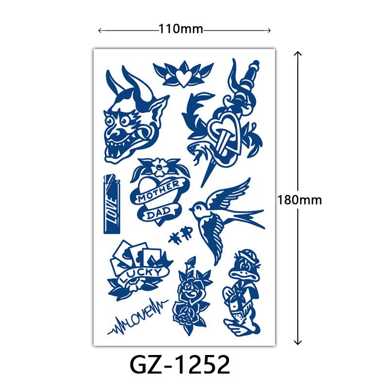 Herbal Tattoo Stickers, Juice Tattoo Stickers, Semi-Permanent English Letter Tattoo Stickers Tattoo