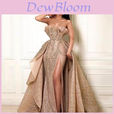 Elegant Gold Sequin Evening Dress With Sleeveless Wrap Design For Summer