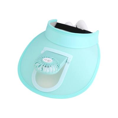 Summer Large Brim Empty Top Sunscreen Cap USB Fan Hat for WOMEN'S Leisure Outdoor Sports Travel Cycling Sun Hat Beach Fan Cap