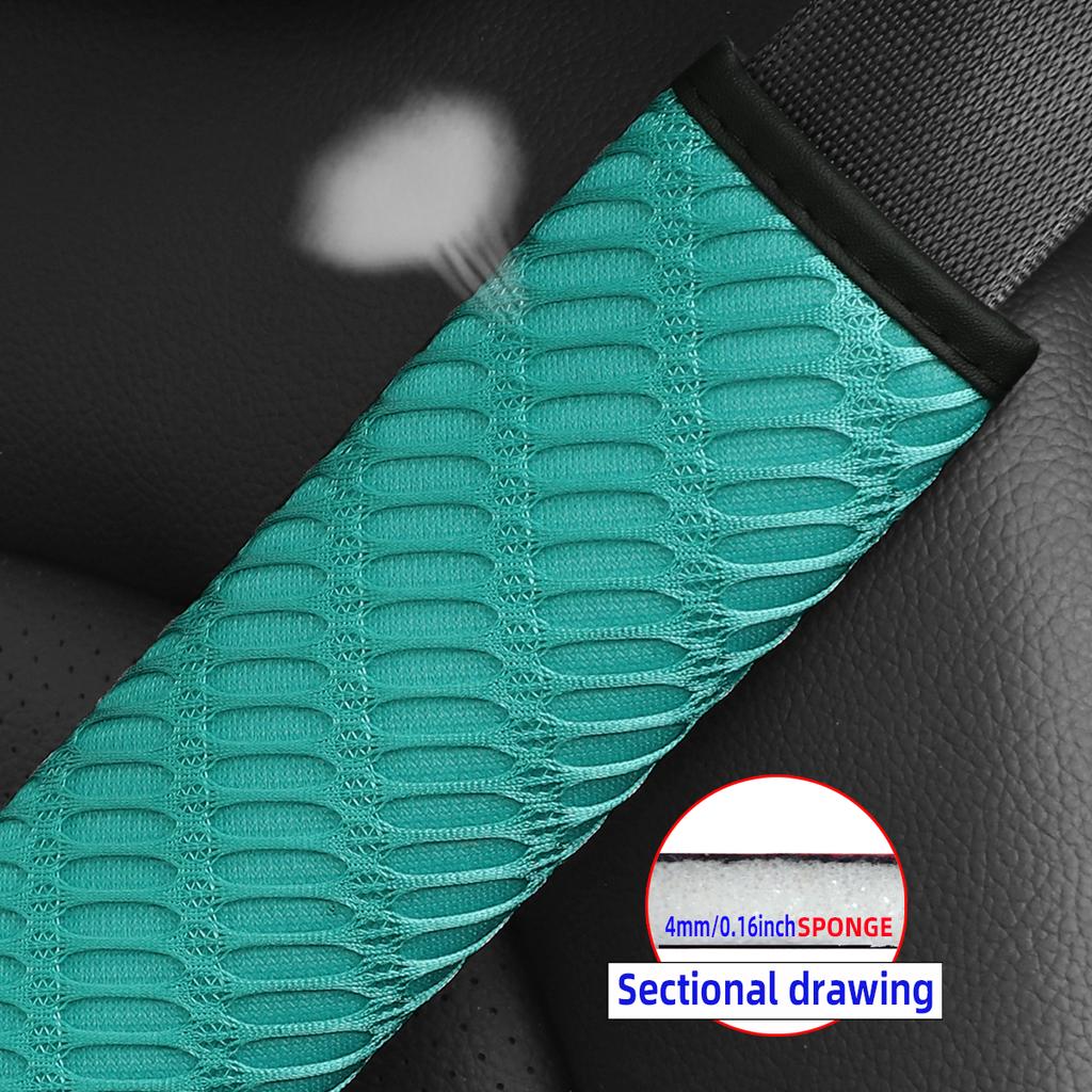 1 Three-dimensional Breathable Long Hole Mesh Cloth Car Seat Belt Shoulder Cover Insurance Belt Cover Automotive Supplies