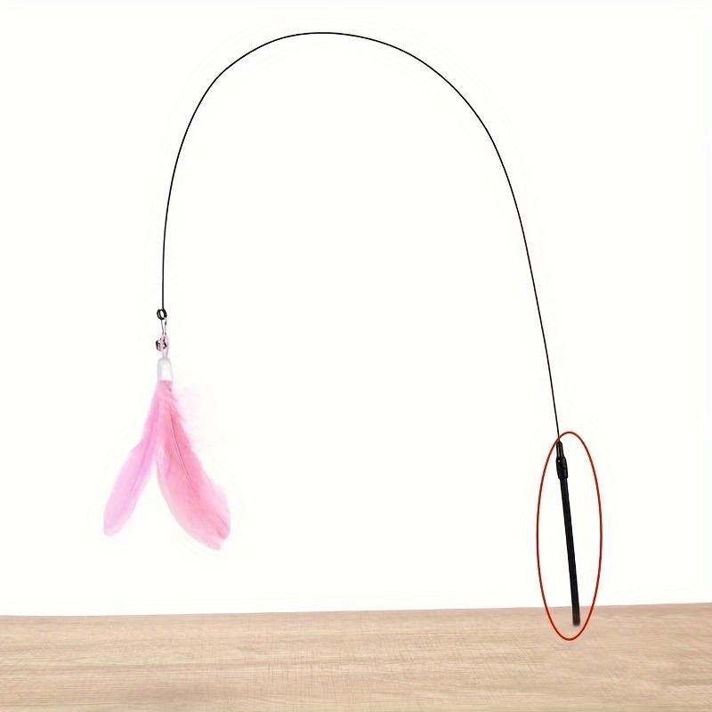 Robustes Katzenspielzeug aus Plüschfedern mit langem Stahldraht und Saugnapf – bissfest, interaktives Spiel für Katzen aller Größen, Batterie nicht im Lieferumfang enthalten