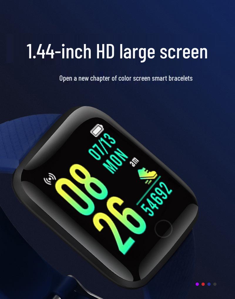 116Plus D13 Smart Sports Bracelet with Color Screen, Step Counter, Bluetooth Alerts, Heart Rate & Blood Pressure Monitor.