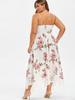Rosegal Plus Size Flower Print Blonde Panel Asymmetrisk Kjole