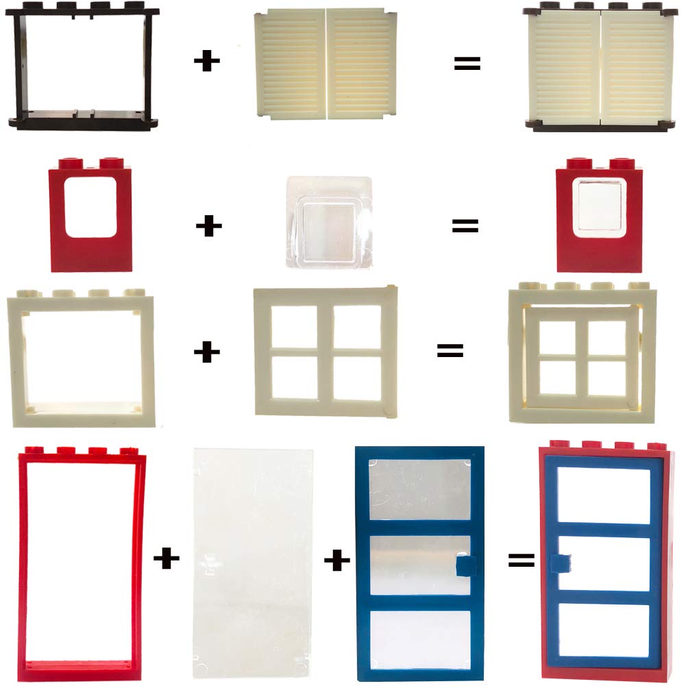 82-teiliges Baustein-Set mit Fenstern, Türen und Zäunen, kompatibel mit großen Marken, ein tolles Geschenk für Kinder