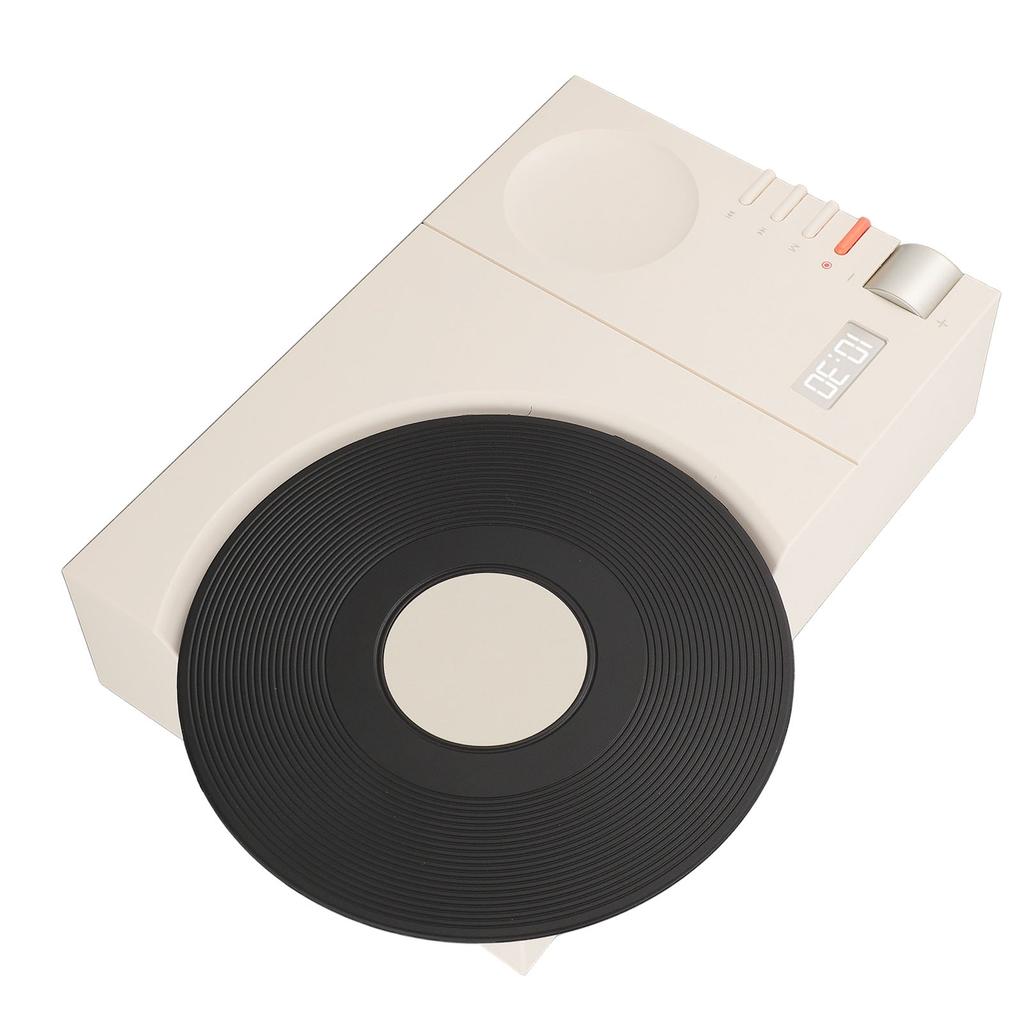 Vintage BT Speaker Tabletop Retro Clock Speaker Rotating Retro Record Player Shape Speaker for Home