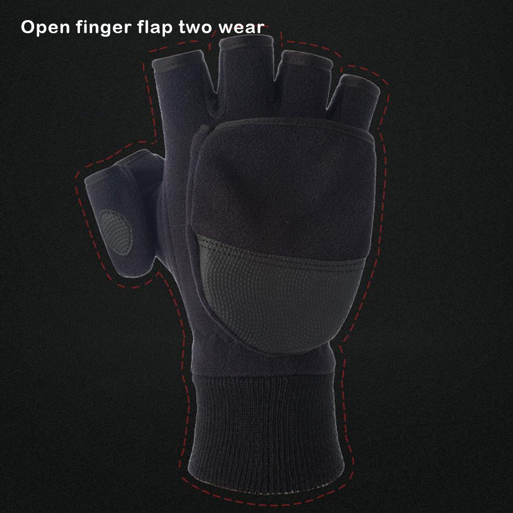 1 Pair Woman Man Unisex Cold Winter Glove Portable Half-finger Mitts Windproof Fingerless Skiing Gloves Sporting Camping