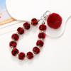 Kurze Handgemachte Wollblume Liebes Tasche Perlen Anhänger Internet Berühmtheit Handy Lanyard Tragbare Kette Lanyard